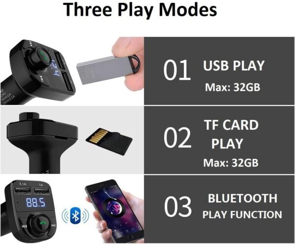 Transmisor FM Bluetooth para Carro con Manos Libres