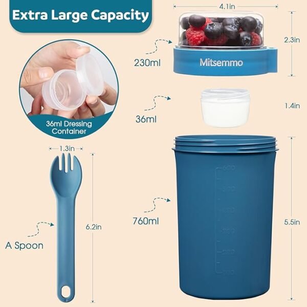 Contenedor de Yogurt y Cereal para Llevar