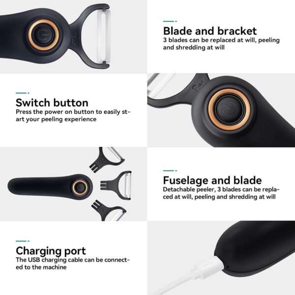 Pelador Eléctrico 3 en 1 Recargable