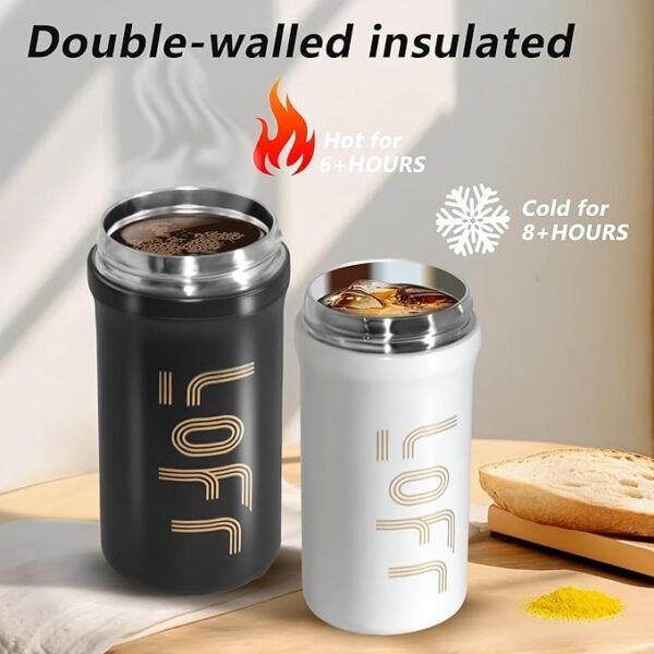 Mug Térmico de 620 ml con Tapa Inteligente - Negro