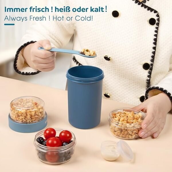 Contenedor de Yogurt y Cereal para Llevar