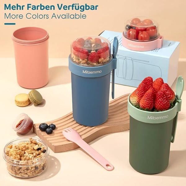 Contenedor de Yogurt y Cereal para Llevar