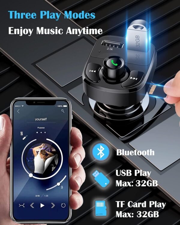 Transmisor FM Bluetooth para Carro con Manos Libres