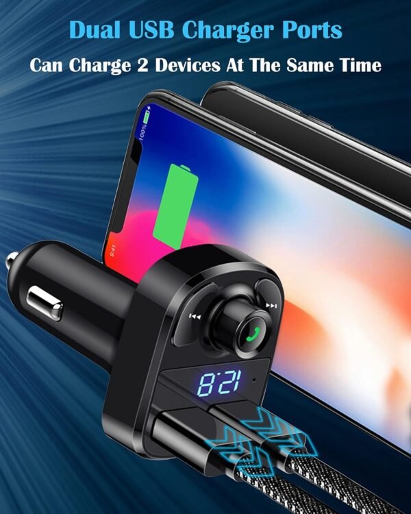 Transmisor FM Bluetooth para Carro con Manos Libres