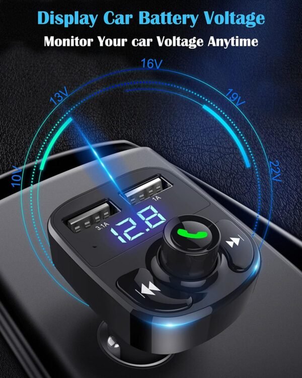 Transmisor FM Bluetooth para Carro con Manos Libres