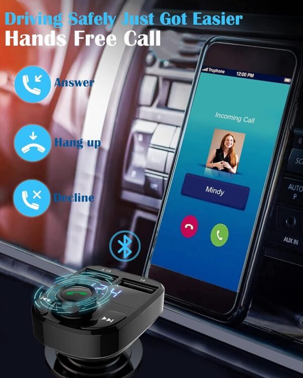 Transmisor FM Bluetooth para Carro con Manos Libres