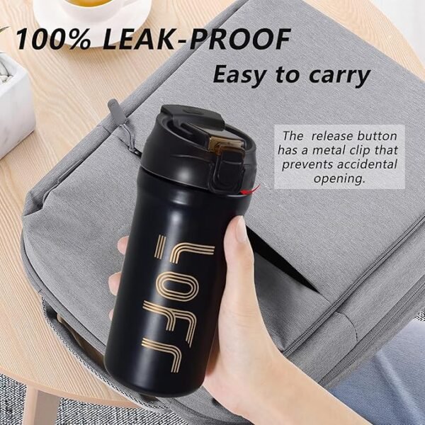 Mug Térmico de 620 ml con Tapa Inteligente - Negro